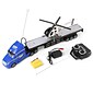 Remote Control Blue Big Rig Transport Truck With Helicopter (TOYCAR161)