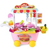 Serve N Go Kitchen Food Cart On Wheels Portable Pretend Play Children Cooking Kit Stove Utensils (TO