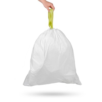 Nine Stars 6 Gallon Trash Bag, High Density, White, 30 Bags/Box (NSTB-6-30)