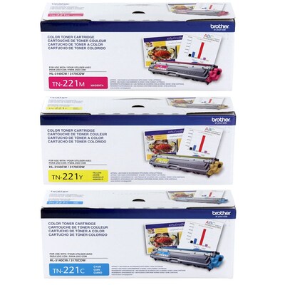 Brother TN-221C/M/Y Color Toner Cartridge 3PK
