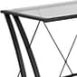 Flash Furniture 79" Glass L-Shape Computer Desk, Clear/Black (NANWK096)