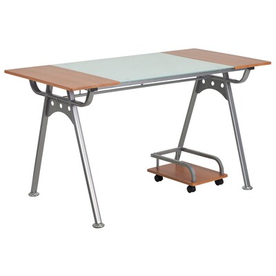 Flash Furniture 55 Glass Glass Computer Desks Frosted/Cherry (NANWK025)