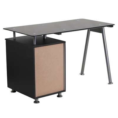 Flash Furniture 47" Glass Glass Computer Desks Black (NANWK021A)