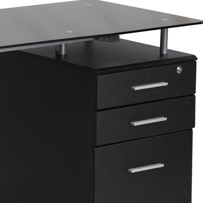 Flash Furniture 47" Glass Glass Computer Desks Black (NANWK021A)