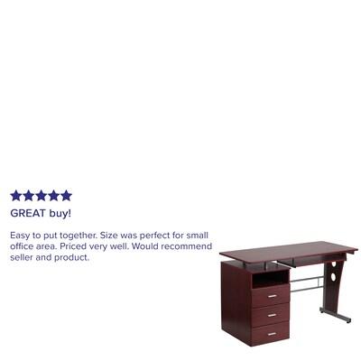 Flash Furniture 47" Laminate L-Shape Computer Desk, Mahogany (NANWK008)