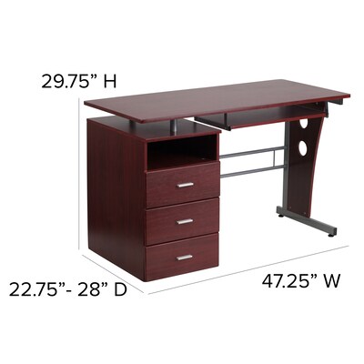 Flash Furniture 47" Laminate L-Shape Computer Desk, Mahogany (NANWK008)