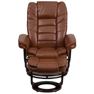 Flash Furniture LeatherSoft Recliner and Ottoman Set Brown Vintage (BT7818VIN)