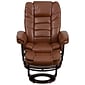 Flash Furniture LeatherSoft Recliner and Ottoman Set Brown Vintage (BT7818VIN)