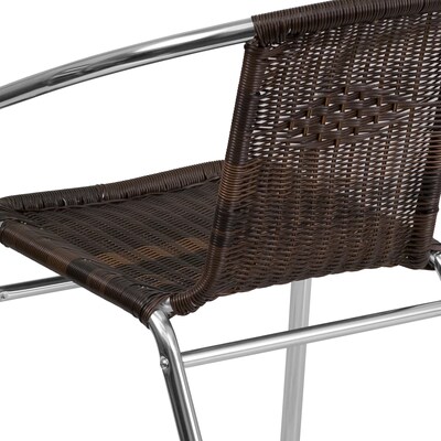 Flash Furniture Lila Contemporary Aluminum/Rattan Dining Chair, Dark Brown (TLH020)