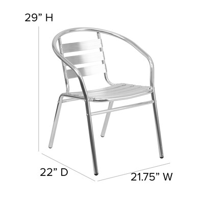 Flash Furniture Lila Contemporary Aluminum Dining Chair, Gray (TLH017B)