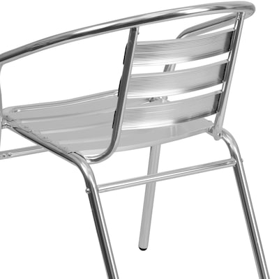 Flash Furniture Lila Contemporary Aluminum Dining Chair, Gray (TLH017B)