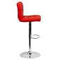 Flash Furniture Contemporary Vinyl Adjustable Height Barstool with Back, Red (DS810MODRED)