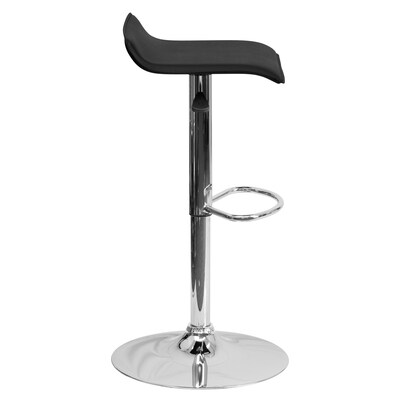 Flash Furniture Contemporary Vinyl Low Back Barstool, Adjustable Height, Black (DS801CONTBK)