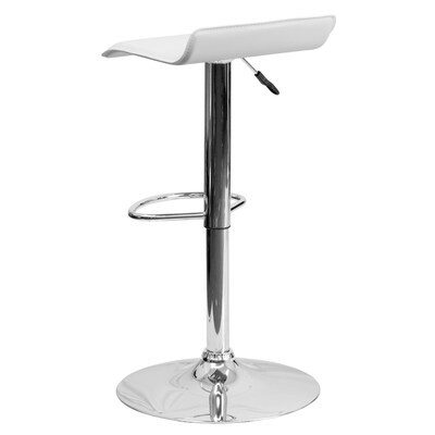 Flash Furniture Contemporary Vinyl Low Back Barstool, Adjustable Height, White (DS801CONTWH)