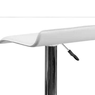 Flash Furniture Contemporary Vinyl Low Back Barstool, Adjustable Height, White (DS801CONTWH)