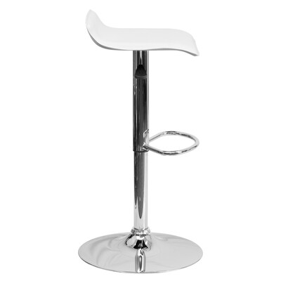 Flash Furniture Contemporary Vinyl Low Back Barstool, Adjustable Height, White (DS801CONTWH)