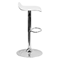 Flash Furniture Contemporary Vinyl Low Back Barstool, Adjustable Height, White (DS801CONTWH)