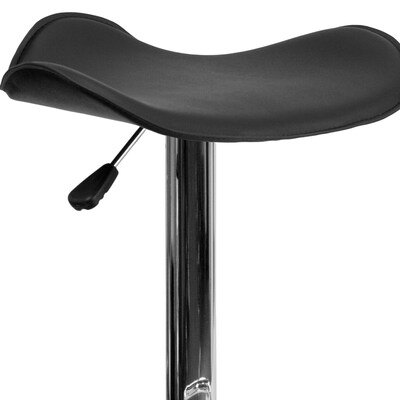 Flash Furniture Contemporary Vinyl Barstool without Back, Adjustable Height, Black (CHTC31002BK)
