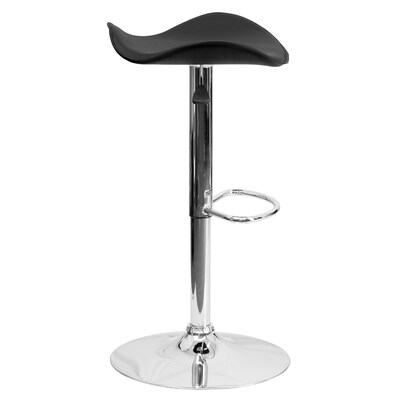 Flash Furniture Contemporary Vinyl Barstool without Back, Adjustable Height, Black (CHTC31002BK)