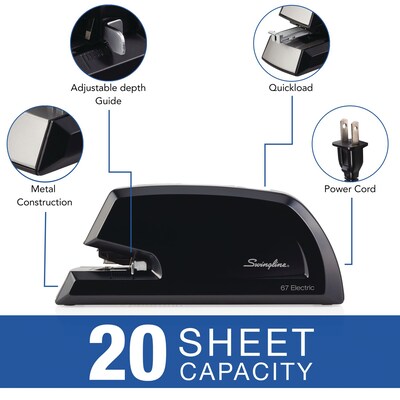 Swingline Commercial Electric Desktop Stapler, 20-Sheet Capacity, Staples Included, Black/Silver (6701)