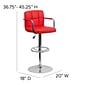 Flash Furniture Contemporary Vinyl Adjustable Height Barstool with Back, Red (CH102029RED)