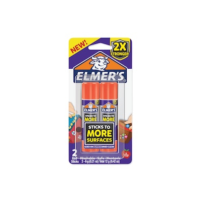 Elmers Extra Strength Washable Glue Sticks, .21 oz., 2/Pack (2027010)