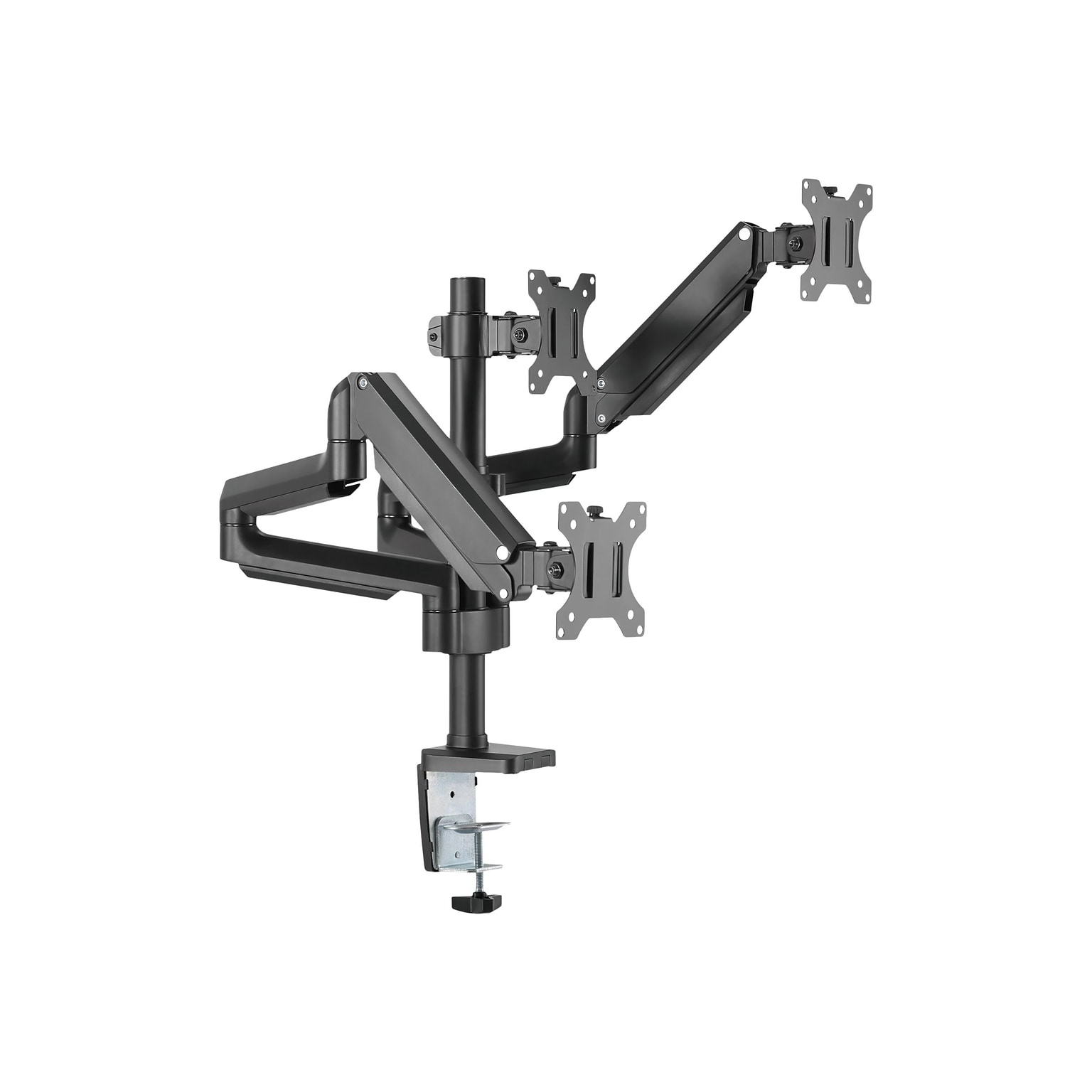 Mount-It! Adjustable Triple Monitor Mount with Gas Spring Arms, Up to 27, Black (MI-4753B)