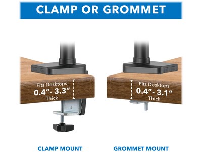 Mount-It! Adjustable Triple Monitor Mount with Gas Spring Arms, Up to 27", Black (MI-4753B)
