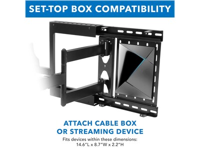 Mount-It! Tilt Wall Hospitality TV Mount With STB Enclosure, 100 Lbs. Max. (MI-389)