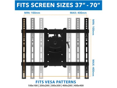 Mount-It! Tilt Wall Hospitality TV Mount With STB Enclosure, 100 Lbs. Max. (MI-389)