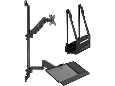 Mount-It! Adjustable Monitor Wall Mount Workstation, Up to 32, Black (MI-7991)