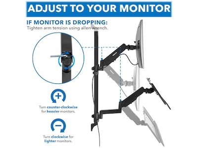 Mount-It! Adjustable Monitor Wall Mount Workstation, Up to 32", Black (MI-7991)