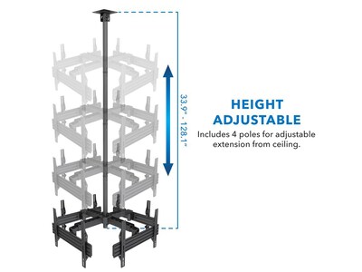 Mount-It! Tilt and Swivel Ceiling Quad TV Mount, 66 Lbs. Max. (MI-514)