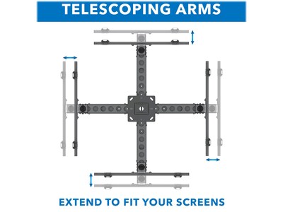 Mount-It! Tilt and Swivel Ceiling Quad TV Mount, 66 Lbs. Max. (MI-514)