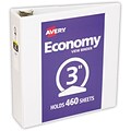 LUX 3 Economy View Poly Binder w/ Round Rings 5/Pack, White (PB-3RREWHITE-5)
