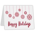 LUX A7 Folded Card (5 1/8 x 7) 50/Pack, 80 lb. Bright White with a printed Happy Holidays Design (A7FW-80WHH-50)