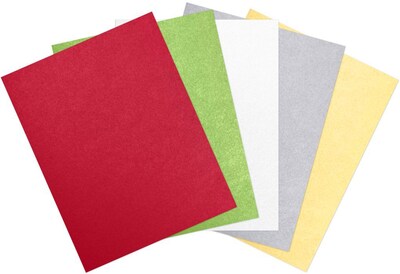 LUX 8-1/2" x 11" Cardstock, Metallic Holiday, Assorted, 50 Pack (CHMETALLICPACK1)