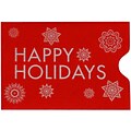 LUX Credit Card Sleeve (2 3/8 x 3 1/2) 1000/Pack, Ruby Red w/Happy Holidays Greeting (LUX180118HH1M)