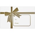LUX #1 Coin Envelopes (2-1/4 x 3-1/2) 500/Pack, 80 lb. Bright White w/Vintage Gold Bow (1CO-80WSB-500)