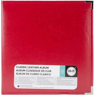 We R Memory Keepers Real Red Classic Leather D-Ring Album, 8.5X11 (WRRING8-60131)
