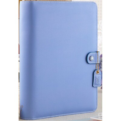 Websters Pages Periwinkle Color Crush A5 Faux Leather 6-Ring Planner Binder, 7.5 x 10 (A5001-P)