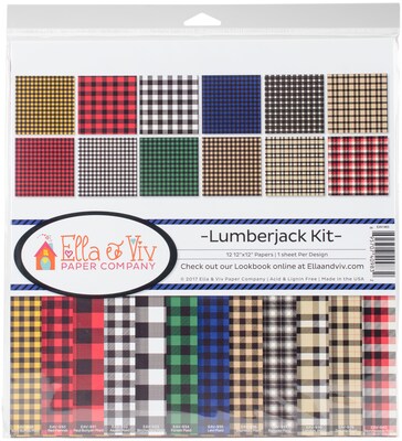 Reminisce Lumberjack, 12 Designs/1 Each Ella & Viv Collection Kit, 12 x 12 (EAV983)