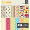 Authentique Paper Sunshine, 12 Designs/2 Each Double-Sided Cardstock Pad, 12 x 12, 24/Pkg (WCS007)