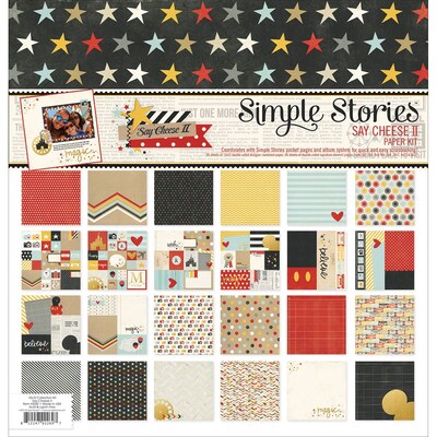 Simple Stories Say Cheese II Double-Sided Paper Pack, 12 x 12, 12/Pkg (SAY4300)