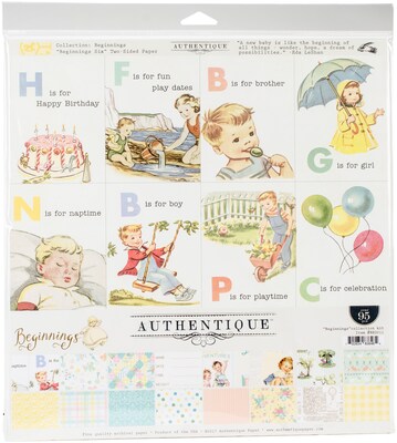Authentique Paper Beginnings Collection Kit, 12 x 12 (BEG011)
