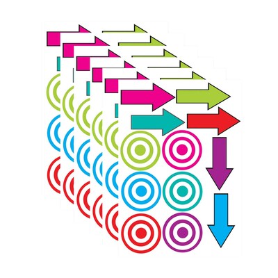 Ashley Productions® Die-Cut Magnetic Colorful Targets & Arrows, Assorted Colors, 12 Per Pack, 6 Packs (ASH10098-6)