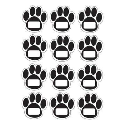 Ashley Productions Die-Cut Magnetic Black Paw Prints, 12 Per Pack, 6 Packs (ASH10104-6)