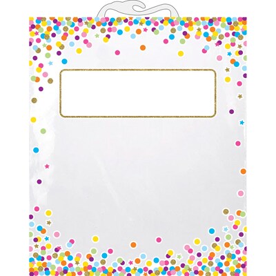 Ashley Productions Polyethylene Hanging Storage/Book Bag, 10.5 x 12.5, Confetti Pattern, Pack of 1