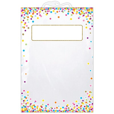 Polyethylene Hanging Storage/Book Bag, 11" x 16", Confetti Pattern, 5 Per Pack, 2 Packs (ASH10585-2)