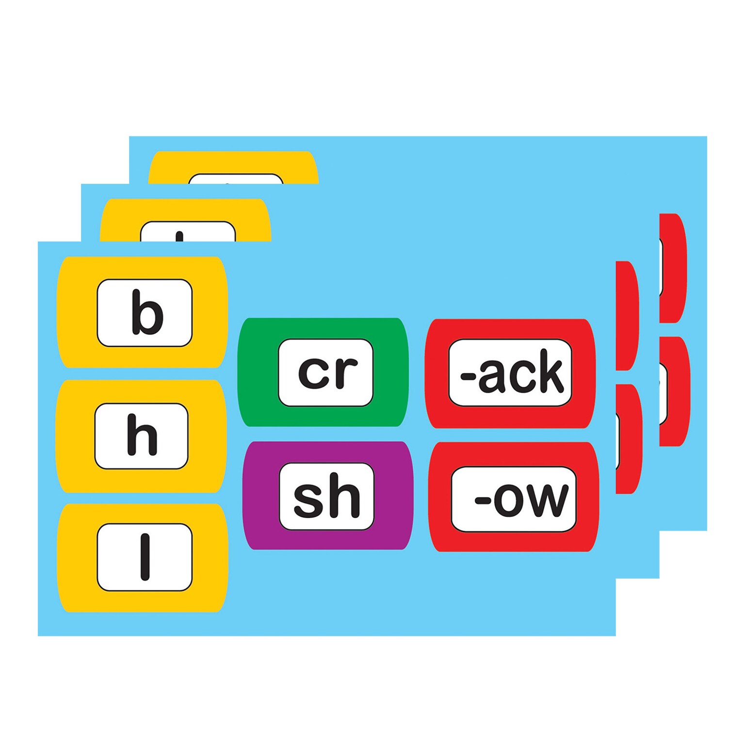 Ashley Die-Cut Magnetic Foam Word Chunking, 100 Pieces/Pack, 3/Bundle (ASH40007-3)